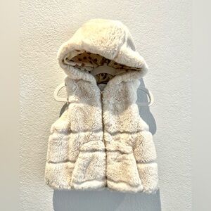 Kids Zara Faux Fur Hooded Vest